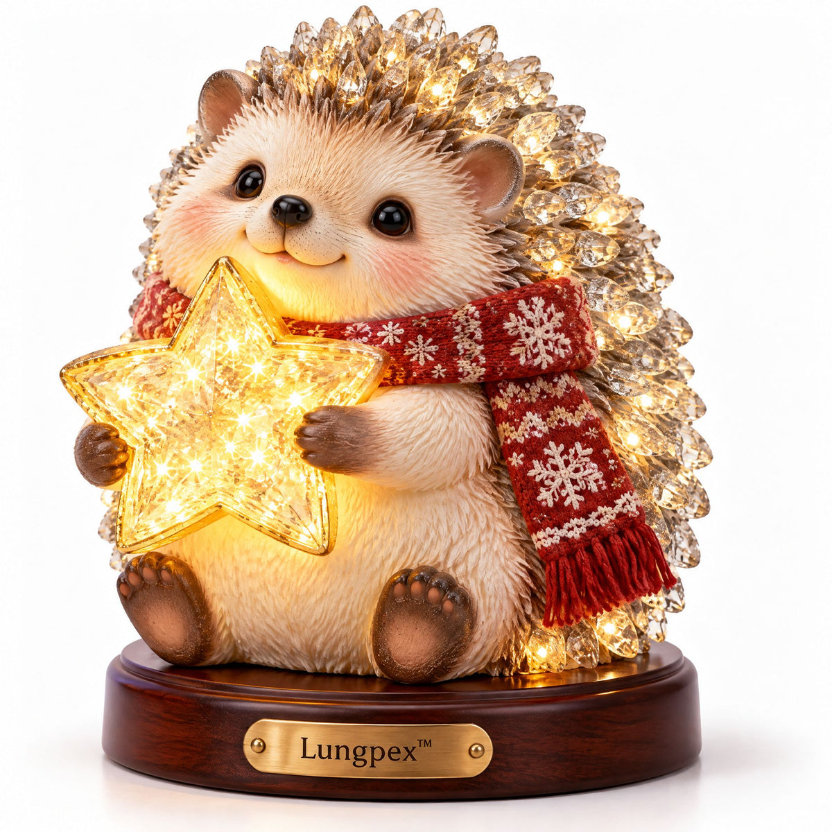 Lungpex™ Light-Up Glass Hedgehog with Star LED Night Light