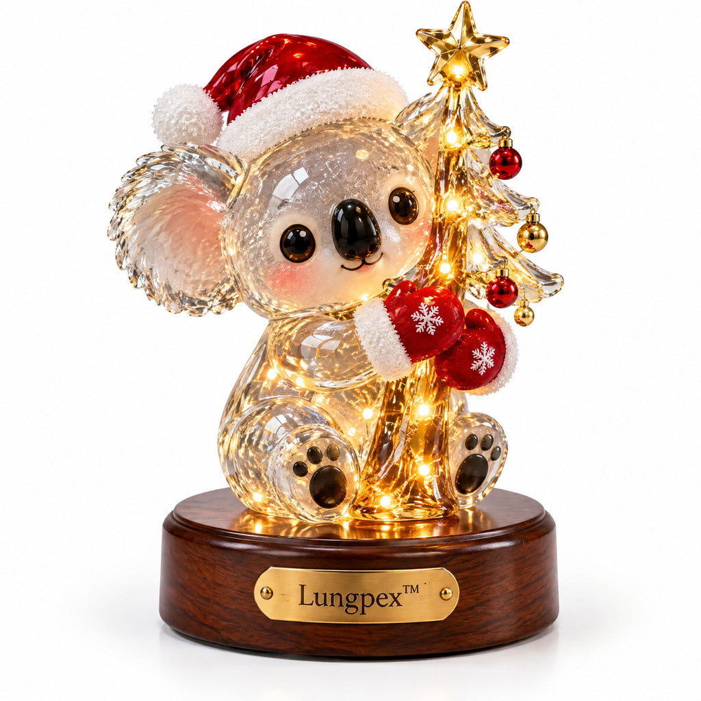 Lungpex™ Light-Up Glass Christmas Koala with Tree LED Night Light