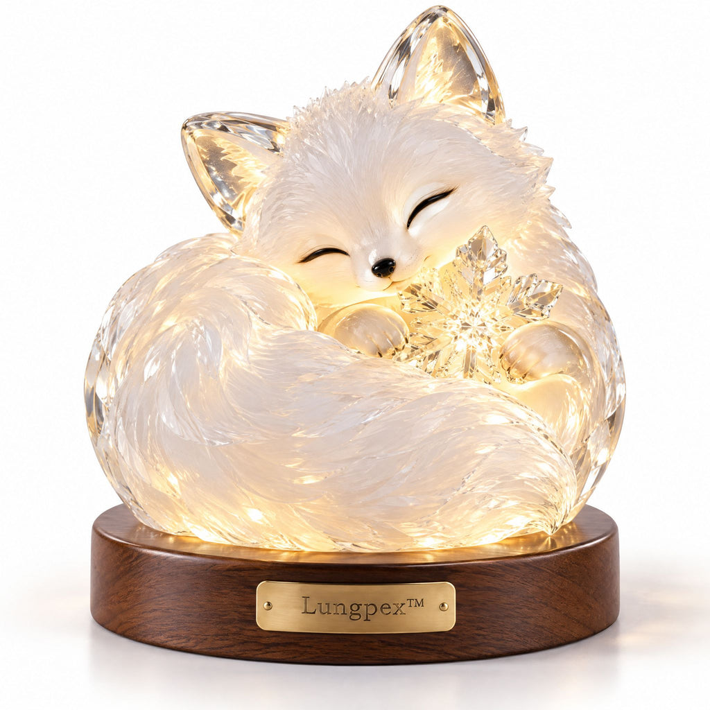 Lungpex™ Glowing Crystal Arctic Fox with Snowflake LED Night Light