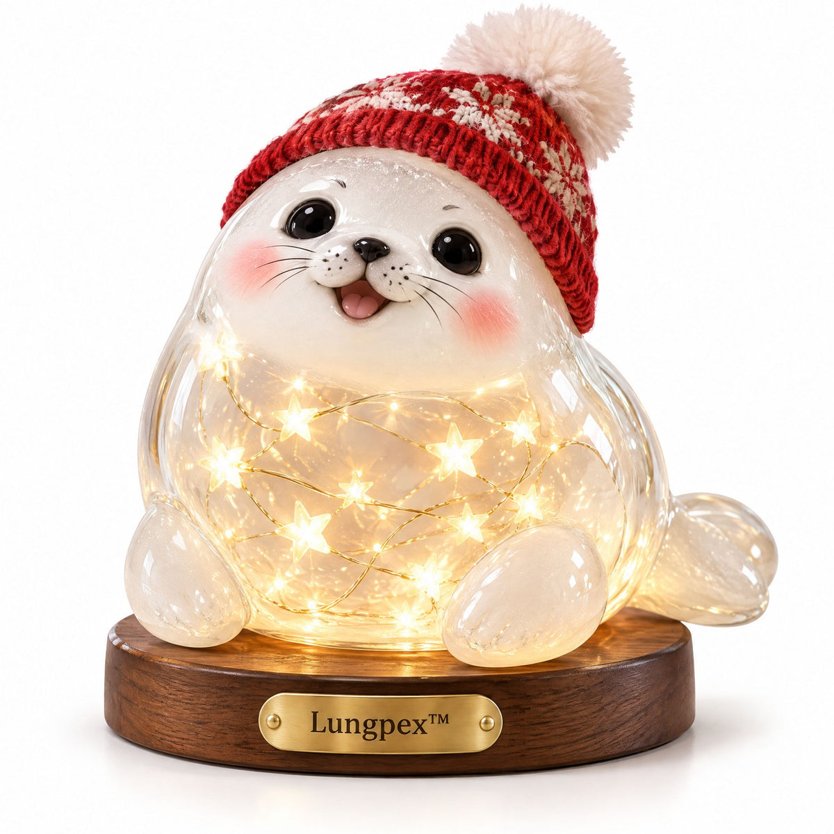 Lungpex™ Christmas Beanie Baby Seal Glowing Glass LED Night Light